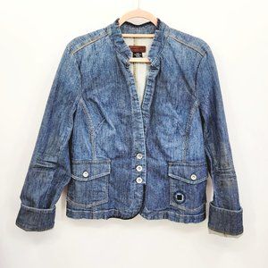 Vintage Calvin Klein BOHO Patchwork Distressed Jean jacket